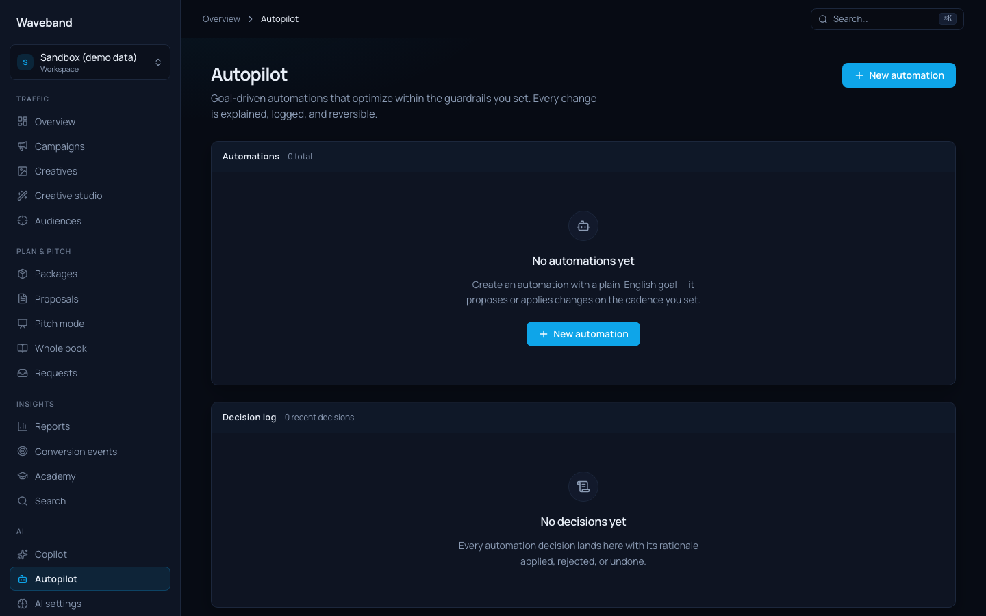 Autopilot automations with goals and guardrails